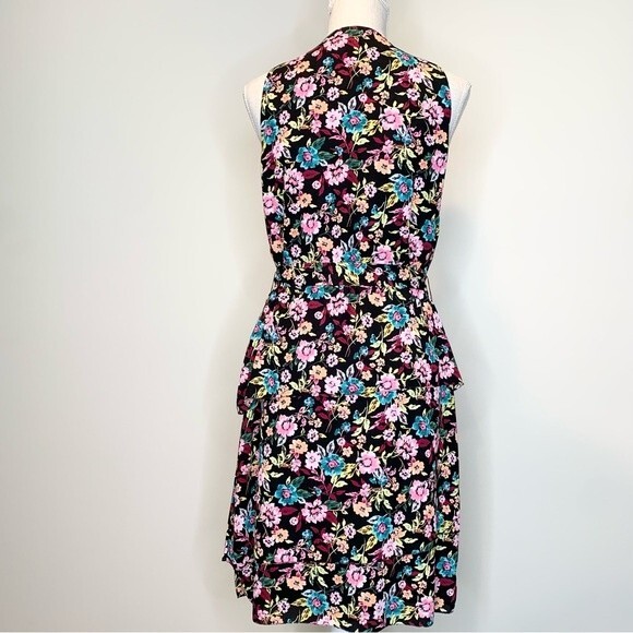Banana Republic Colorful Floral Flowy Tiered Dress With Tie At Waist Medium - Picture 6 of 13